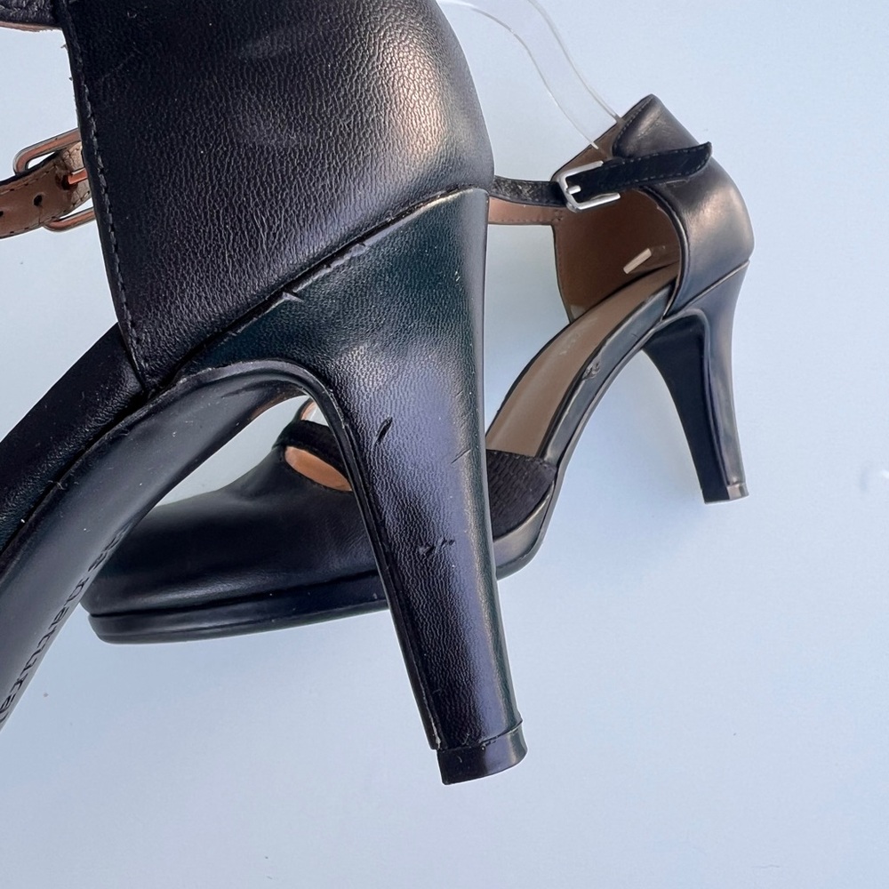 Womens naturalizer Megan Platform T-Strap Heels Black Leather - Picture 8 of 12